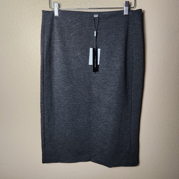T Tahari Dresses & Skirts - Tahari Womens Dark Coal Heather Ponte Knit Knee Length Pencil Skirt-Size M (NWT)